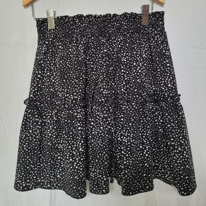 Black White Polkadot Skirt
